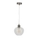 image 1 of Bradson - Clear Swirl Glass with Satin Nickel Pendant Fitting | Chrome | Clear | 1