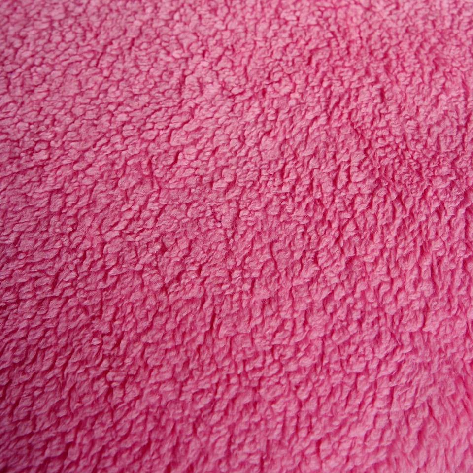image 1 of OHS Luxury Teddy Fleece Reversible Duvet Cover and Pillowcase Bedding Set | Multi | Pink/Hot Pink | Double