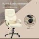 image 5 of HOMCOM Executive Office Chair Faux Leather Computer Chair w/ Wheel White