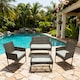 image 2 of Alivio 4 Piece Rattan Sofa Set Patio Furniture with Coffee Table Weather Resistant UV Protected Cushions for Indoor Outdoor Use | Grey | 1