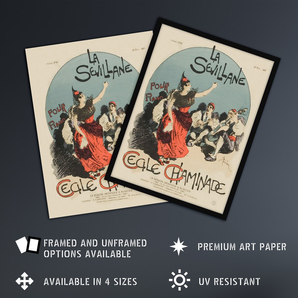 image 1 of Overture Cover for Woman from Seville Steinlen Huge Wall Art Poster Print