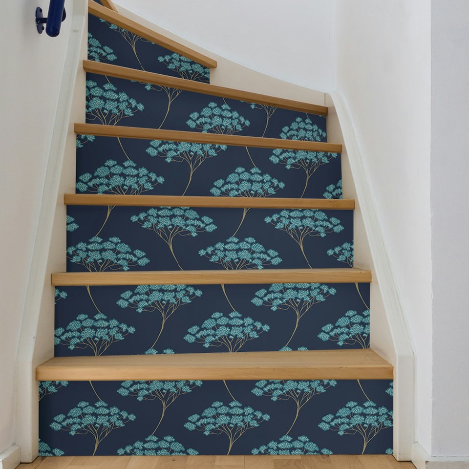 image 1 of NuWallpaper NU3141 Ficus Peel & Stick Wallpaper, Blue Multi