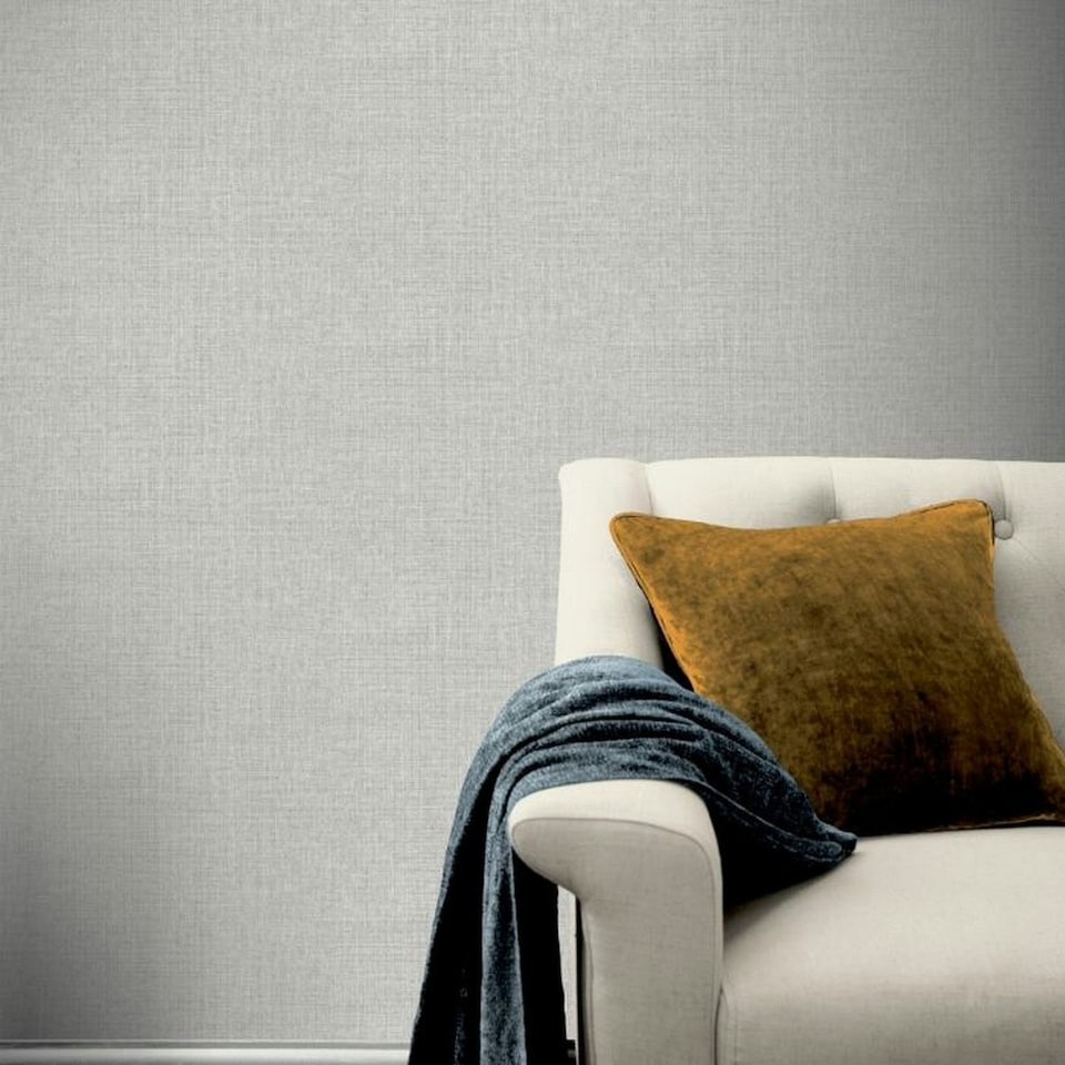image 1 of Arthouse Country Plain Textured Wallpaper - Grey - One Size | Grey