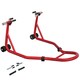 image 1 of HOMCOM Front Motorcycle Paddock Stand Motorbike Stand with Anti-Slip Mat, U-Shaped and L-Shaped Adapters, 200 kg Capacity, for 18", 17" and 10" Tyre, Red