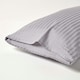 image 3 of Homescapes Grey Egyptian Cotton Satin Stripe Housewife Pillowcase - King Size Grey