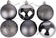 image 4 of 10cm/6Pcs Christmas Baubles Shatterproof Dark Grey,Tree Decorations