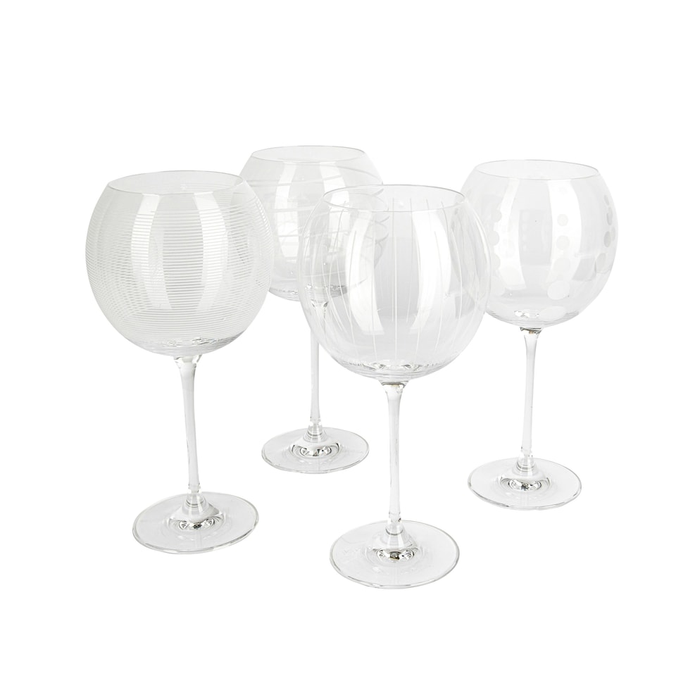 image 1 of Mikasa Gin Glass Set Clear Crystal 724ml Set of 4