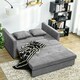 image 6 of HOMCOM 2 Seater Sofa Bed Convertible Bed Settee w/ 2 Cushions Storage Light Grey