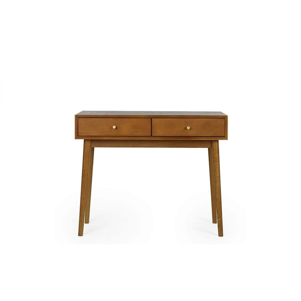 image 1 of Cherry Ash Writing Desk with 2 Drawers | Brown | Brown