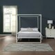 image 2 of Ashwell Modern Four 4 Poster White Metal Bed Frame (Small Double)