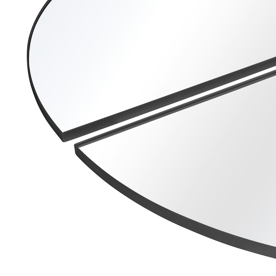 image 1 of The Quadrants - New Black XL Circular Metal Wall Mirror Made up of 4 Parts 70" X 70" (180 x 180CM) Black