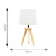 image 4 of ValueLights Jackson Pair of Natural Wood Tripod Table Lamps with Shades | Brown