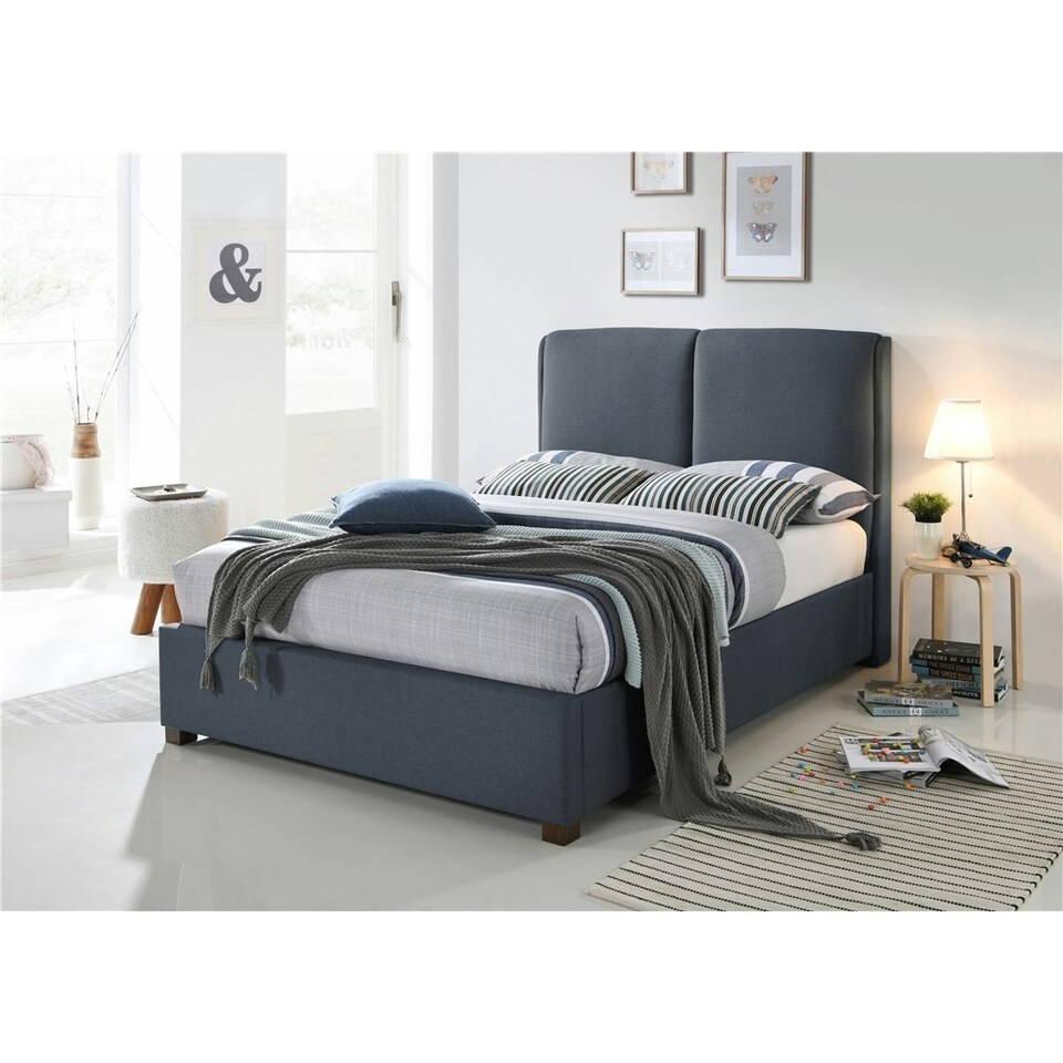 Velvet Fabric Grey Bed Frame - King 5ft
