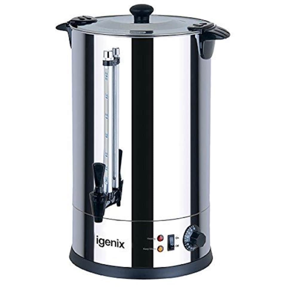 image 1 of Igenix IG4015 Catering Urn, Hot Water Boiler, Tea Urn for Home Brewing, Commercial or Office Use, 15 Litre, Stainless Steel