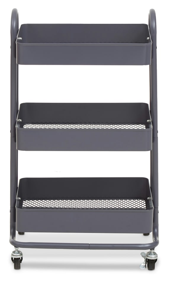 image 1 of Orsina Three Tier Grey Trolley, Swift Mobility Of Drinks Trolley, Lightweight And Compact Storage Garden Trolley
