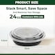 image 2 of ECONX 24oz Black Round Plastic Meal Prep Container With Lids Reusable BPA Free Food Containers 10pc