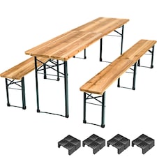 Dining Table and Bench Set Ralf - 2 benches, foldable, durable, stable