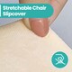 image 4 of Velvet Dining Chair Covers, Spandex High-Back Chair Slipcovers - 220GSM