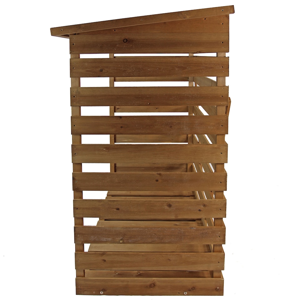 image 1 of Wooden Log Store Wood Firewood Outdoor Garden Storage Logs Shed
