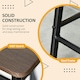 image 7 of HOMCOM Bar Table Set, Bar Table and Stools Set, Footrest and Storage Shelf, for Kitchen, Dining Room, Pub, Cafe, Black and Oak