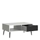 image 4 of Oslo Coffee Table 1 Drawer 1 Shelf in White and Black Matt