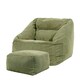 image 4 of Natalia Large Beanbag and Pouffe Set Corduroy Sage Green | Green | Green | XL | 2