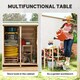 image 4 of Outsunny Small Shed, Wooden Garden Shed with Flexible Table, Hooks and Ground Nails, Lockable Tool Garden Organiser with Asphalt Roof, 140 x 75 x 157cm, Natural