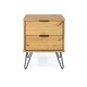 image 5 of Augusta 2 Drawer Bedside Table - Modern Industrial Style Nightstand for Bedrooms | Brown | Antique Waxed Pine | One Size | 1