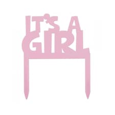 Unique Party It´s A Girl Baby Shower Plastic Cake Topper - Pink - One Size