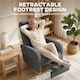 image 3 of HOMCOM Upholstered Rocking Chair with Retractable Footrest Grey