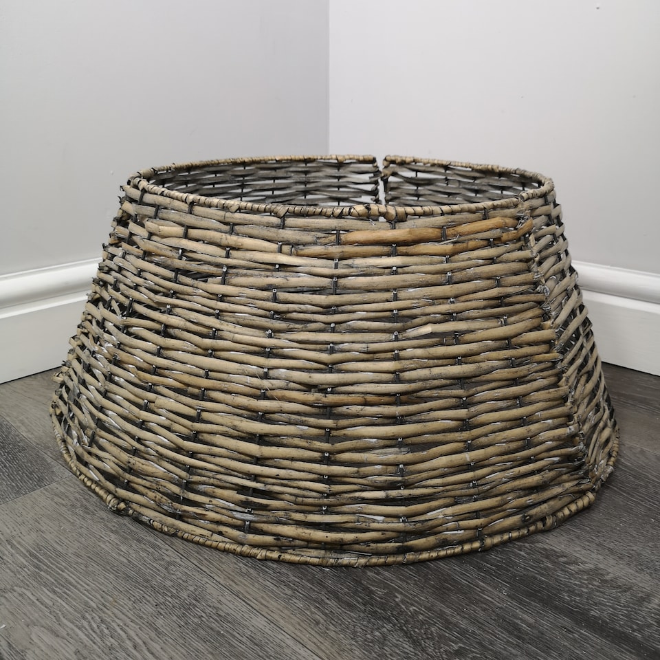 image 1 of 40/58cm Samuel Alexander KD Willow Christmas Tree Skirt Wicker Rattan- Medium Natural
