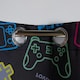 image 3 of OHS Kids Gaming Print Blackout Lined Eyelet Curtains, 66x72" - Black