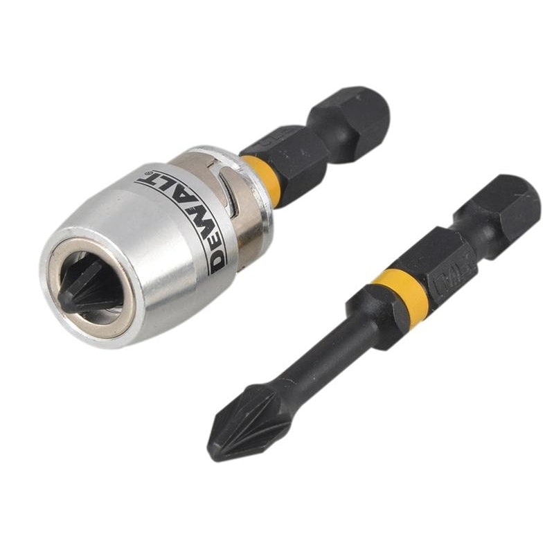 Dewalt Power Tools Impact Torsion & Magnetic Screwlock Sleeve Sets - Multi Colour - 2 x PZ2 50mm