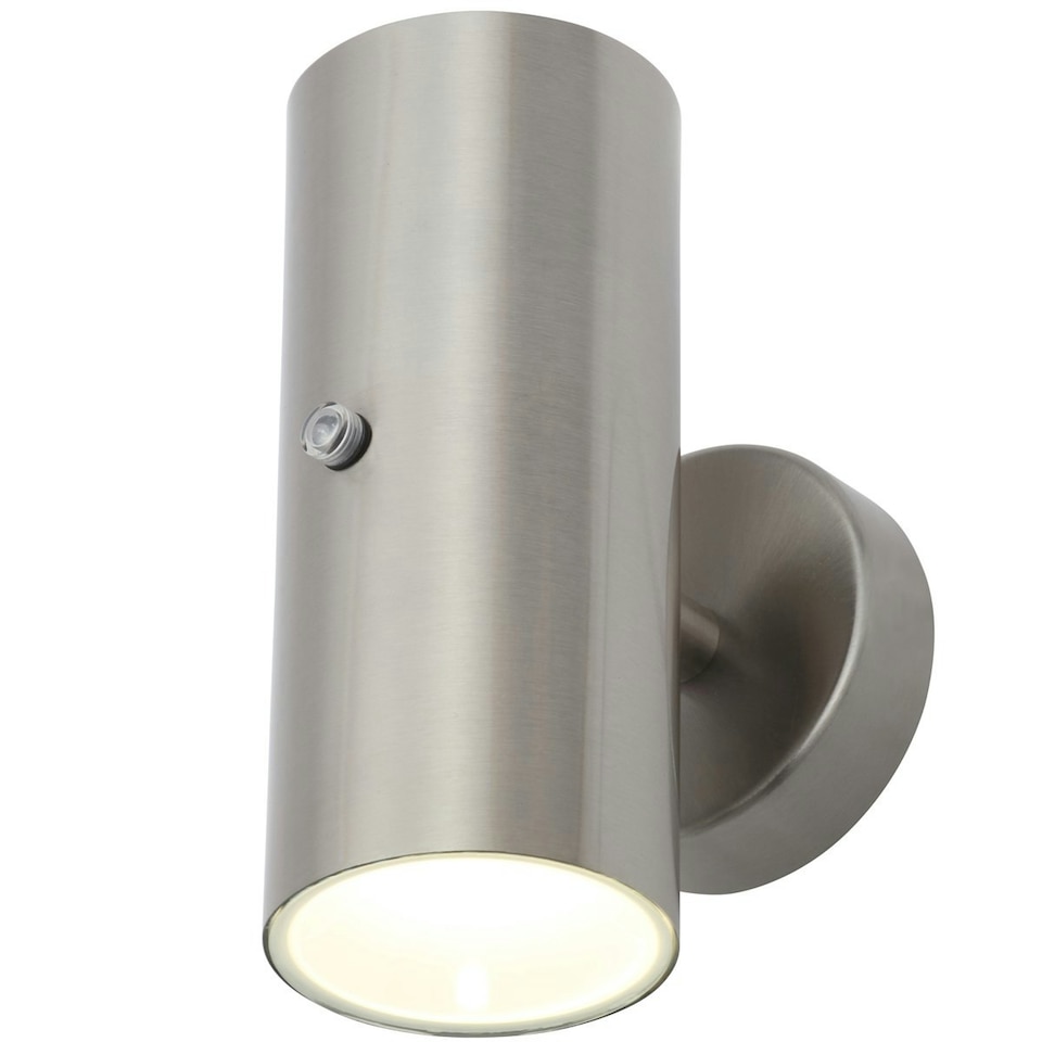 image 1 of CGC VERITY Stainless Steel LED Outdoor Wall Spotlight With Photocell Sensor Silver