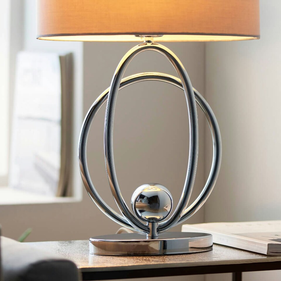 image 1 of Loop Polished Chrome Touch Table Lamp