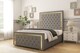 image 2 of Sloomy Sofia Gold Pewter Dumfries Bed Frame With Mattress With 50" Upholstered Headboard 3' Single