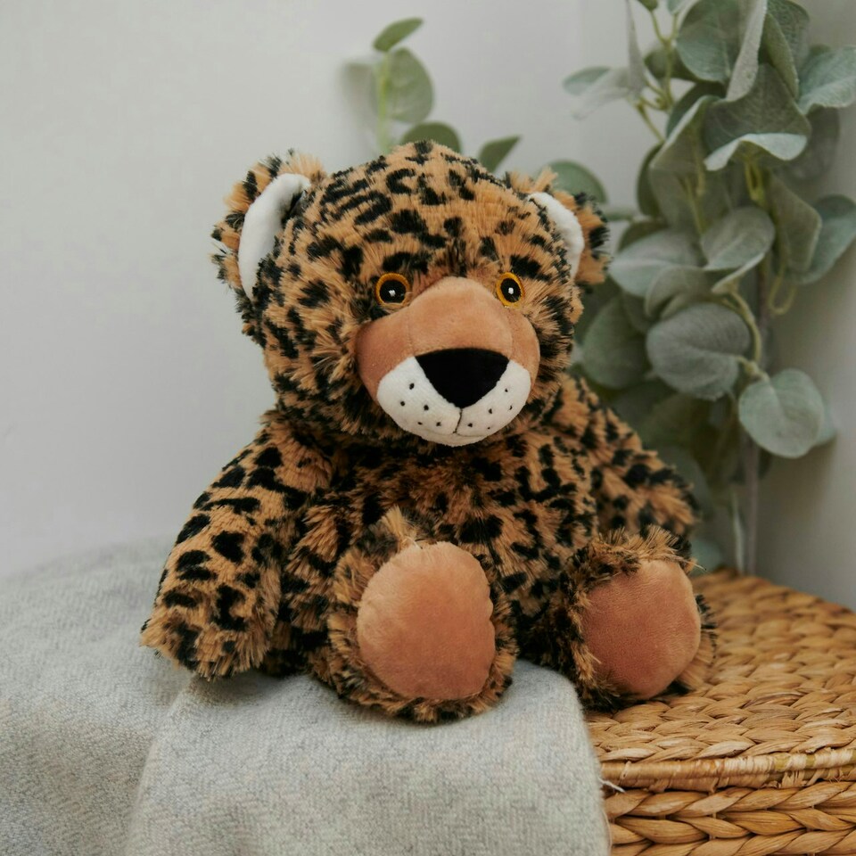 image 1 of Warmies Leopard Plush Microwaveable Weighted Cuddly Toy