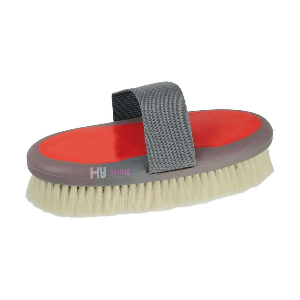 HySHINE Active Groom Goat Hair Body Brush - Chilli Red - One Size