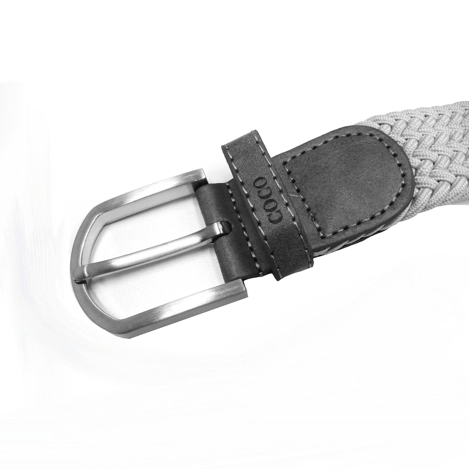 image 1 of Coco Equestrian Grey Unisex Adult Woven Elastic Fabric Braided Canvas Horse Riding Stretch Belt Grey