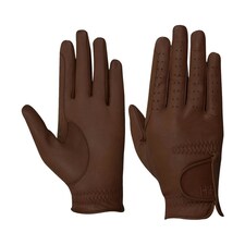 Hy5 Adults Leather Riding Gloves - Brown - XS | Brown | XS