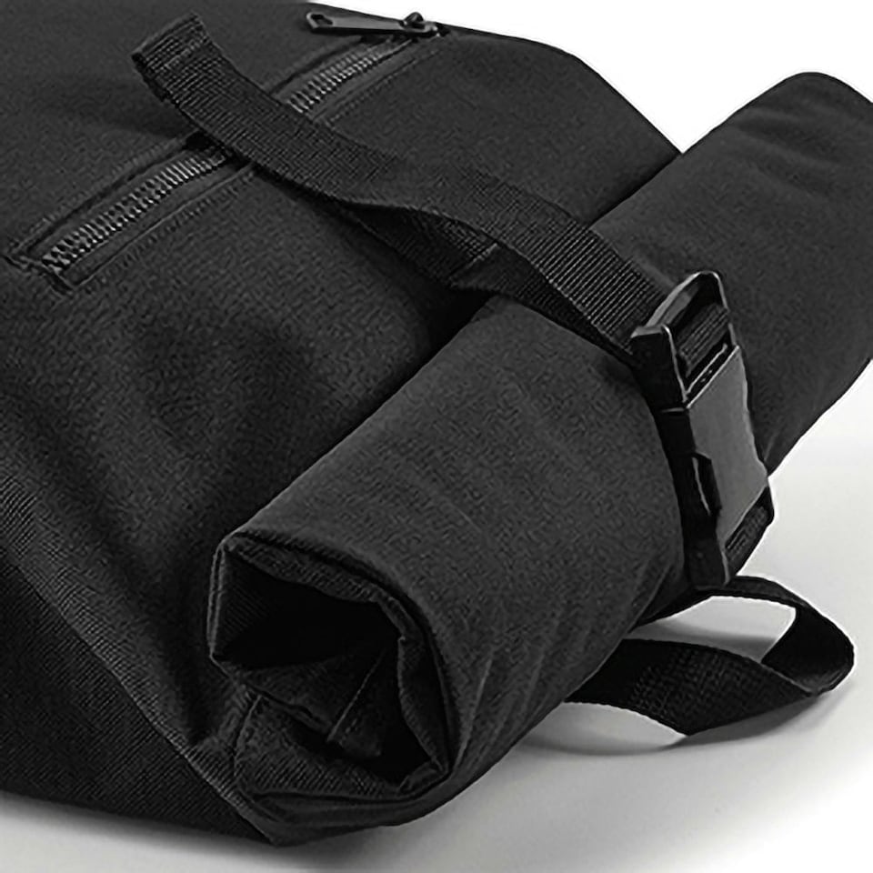image 1 of Bagbase Roll-Top Backpack / Rucksack / Bag (12 Litres) - Black - One Size