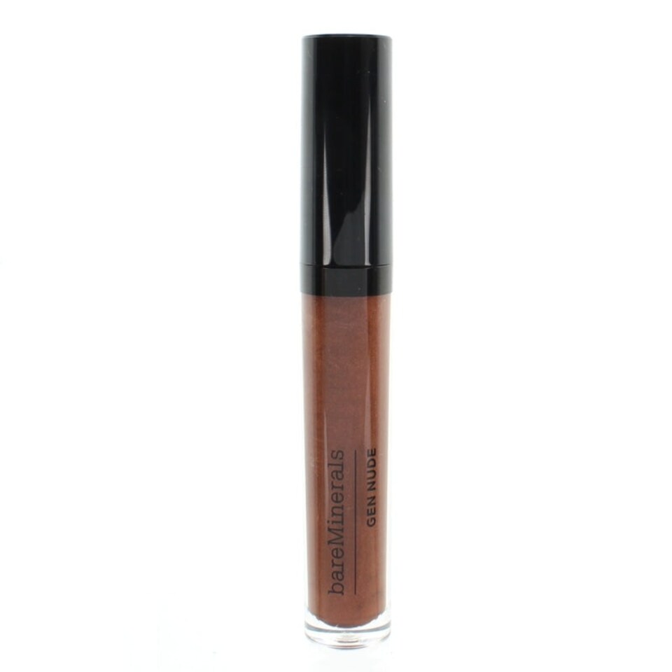 image 1 of bareMinerals Gen Nud Patent Brown Liquid Lipstick Gloss Bronzite Brown | Bronzite