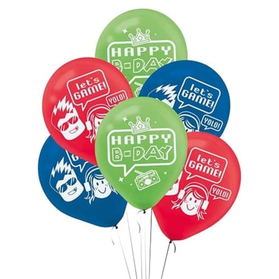 Party Town Helium Latex Balloons 28cm / 11 in - Pack of 6