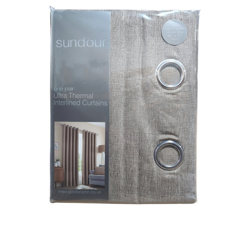 image 1 of Amberley Eyelet Thermal Door Curtain 66" x 84" - Earth