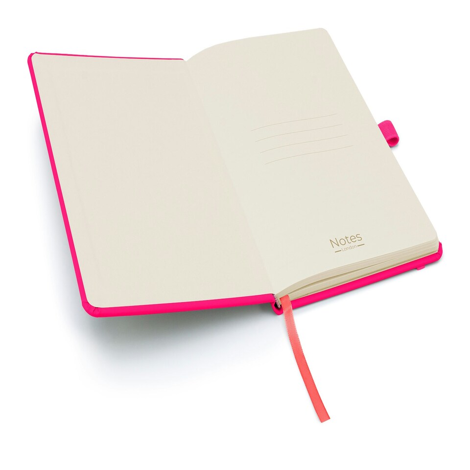 image 1 of Notes London A5 Wilson Lined Page Notebook Neon Pink