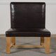 image 10 of Oregon Round Oak Dining Table with Washington Leather Chairs Brown