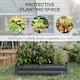 image 4 of Outsunny Set of 2 Raised Garden Bed Galvanised Planter Box Easy Setup Dark Grey