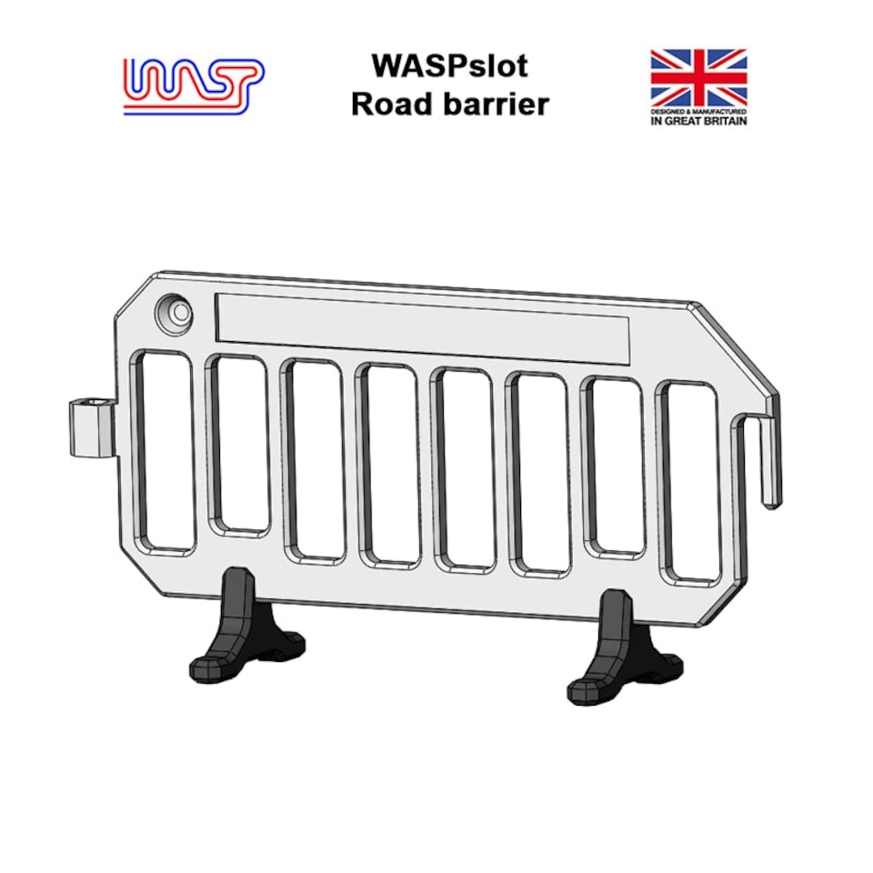 image 1 of Slot Car Trackside Scenery  White Road Barriers x 8 1:32 Scale WASP