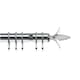 image 1 of 35mm Fixed Length Metal Curtain Pole Set Chrome Fleur de Lys Finial 120cm | Silver | Silver