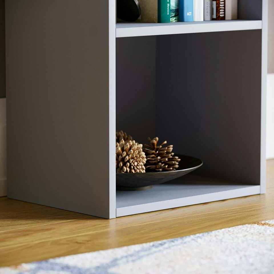 image 1 of Vida Designs Oxford 2 Tier Cube Bookcase Display Storage, Grey